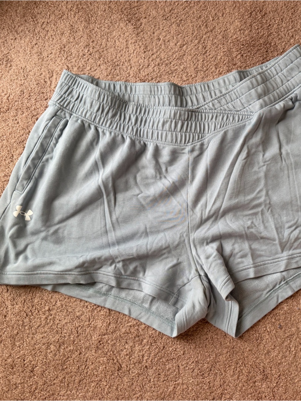 Under Armour Light Blue Gray Athletic Cross-over Sweatshorts